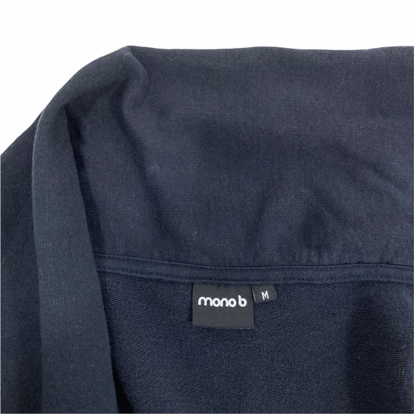 MEDIUM Mono B Women’s Cardigan Open Front Wrap Flowing Waterfall Black Cotton - Picture 4 of 14